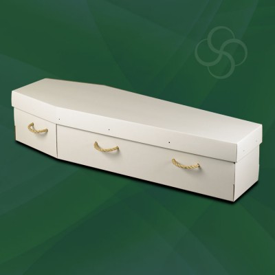Cardboard Environmentally Friendly Coffin White