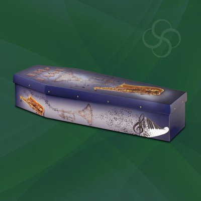 big band picture cardboard modern coffin