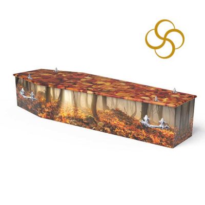 Autumn Leaves Persona colourful printed coffin