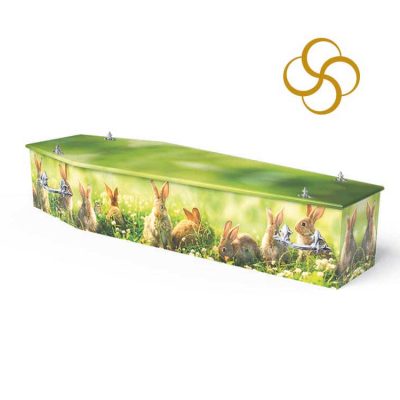 Bunnies Persona colourful printed coffin