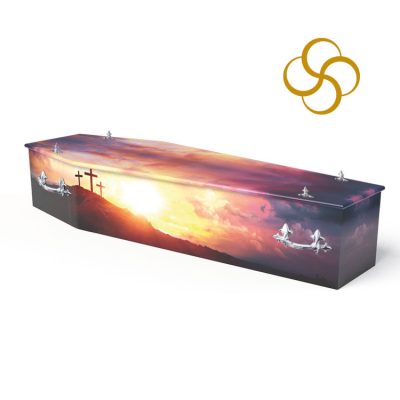 Calvary Persona colourful printed coffin