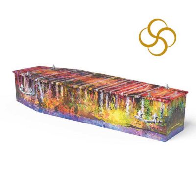 Canvas Persona colourful printed coffin