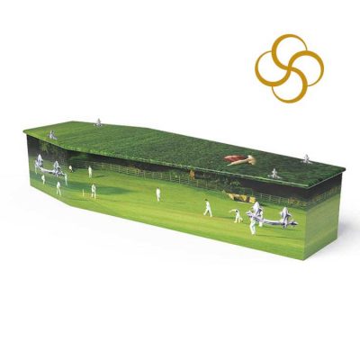 Cricket Persona colourful printed coffin