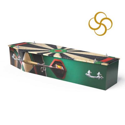 Darts Persona colourful printed coffin