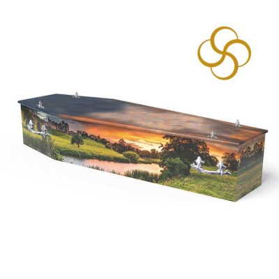 England of Old Persona colourful printed coffin
