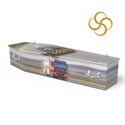 Fire Engine Persona colourful printed coffin