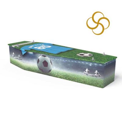Football Persona colourful printed coffin