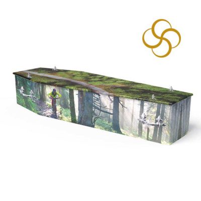 Mountain Bike Persona colourful printed coffin