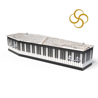 Piano Persona colourful printed coffin