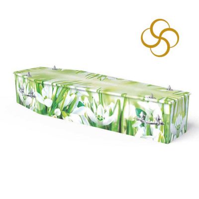 Snowdrops Persona colourful printed coffin