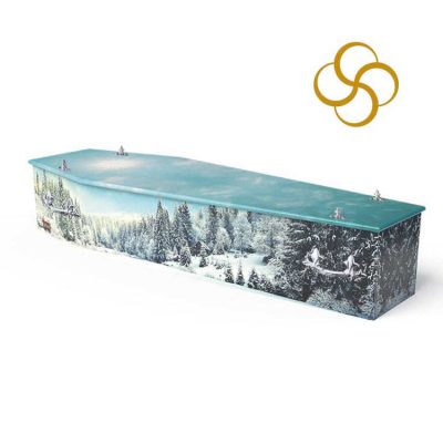 Snowscape Persona colourful printed coffin