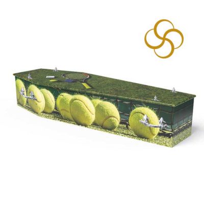 Tennis Persona colourful printed coffin
