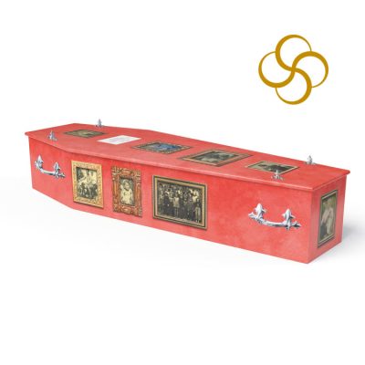 Personal portraits Persona colourful printed coffin