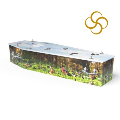 Woodland Birds Persona colourful printed coffin