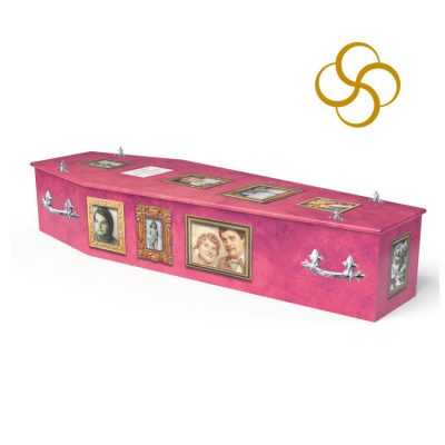 Personal portraits Persona colourful printed coffin