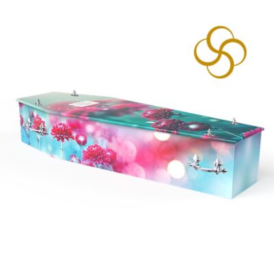 chrysanthemum persona colourful printed coffin