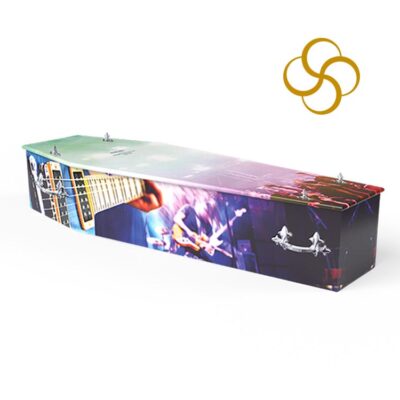 gig persona colourful printed coffin