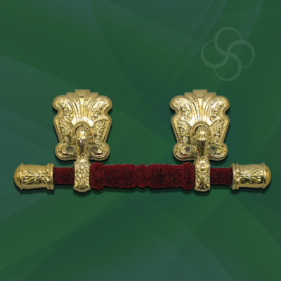 Red velvet coffin handles